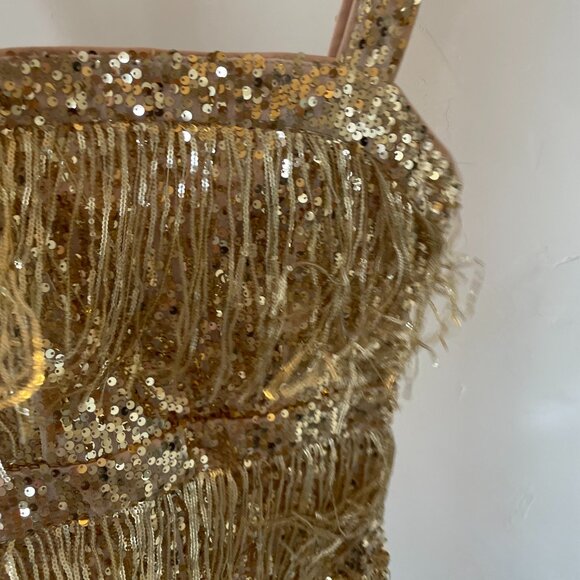 Fringe Trim Sequin Cami Mini Dress - Picture 3 of 8